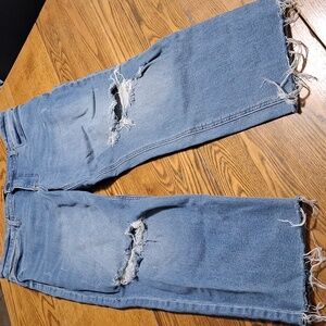 KUT FROM THE KLOTH Jeans Womens 14 BLUE RACHEL MOM HIGH RISE Distressed Used
